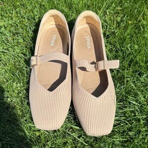 Viviaia Tan Mary Jane Flats size 39.5 (8.5)
